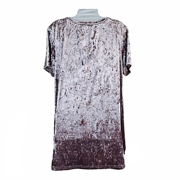 Spring + Mercer Velvet Legging Tee Hi-Low Tunic in Rose Smoke Size L - Picture 2 of 5